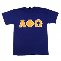 Alpha Phi Omega Royal Greek Shirt With Stitch Letters
