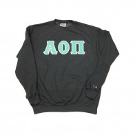 Alpha Omicron Pi Sweatshirt With Aqua Dots Stitch Letters