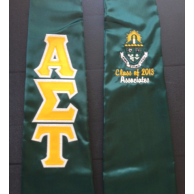 Alpha Sigma Tau Sewn On Letters and Embroidery