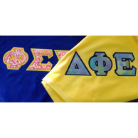 Phi Sigma Sigma & Delta Phi Epsilon Sewn On Letters Beach Towels