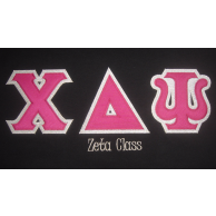 Chi Delta Psi Sewn On Letters With Zeta Class Embroidery