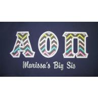 Alpha Omega Pi Sewn On Letters With Big Embroidery