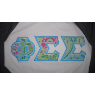 Phi Sigma Sigma Sewn On Letters