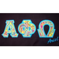 Alpha Phi Omega Sewn On Letters With Embroidery