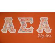 Alpha Sigma Alpha Sewn On Letters With Embroidery