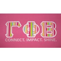 Gamma Phi Beta Sewn On Letters With Embroidery